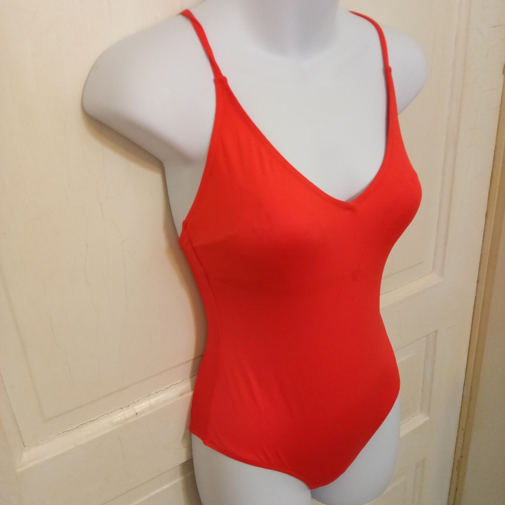 H&M Red Women's One Piece Swimsuit Sz 4 - Picture 4 of 5